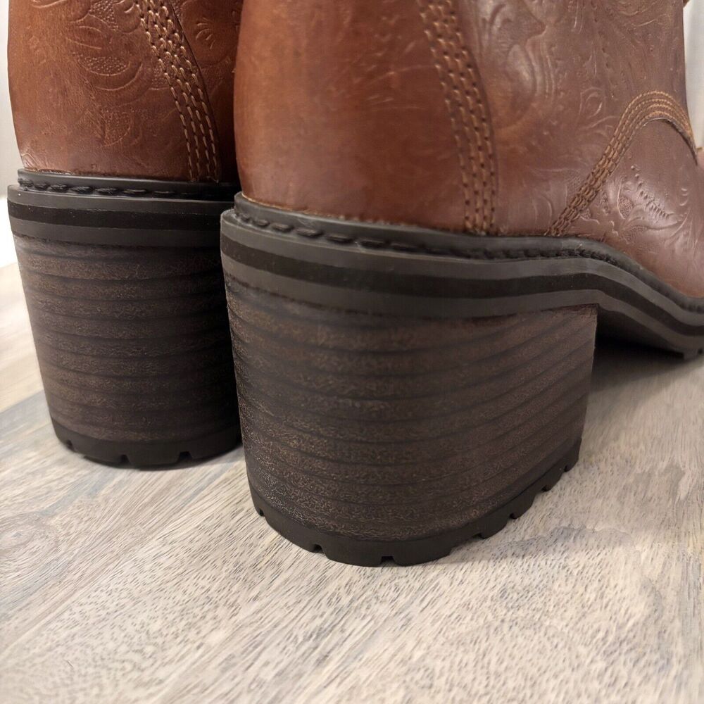 Women's Timberland Sienna High Embossed Brown Leather Waterproof Boots US Size 8 - Picture 8 of 12